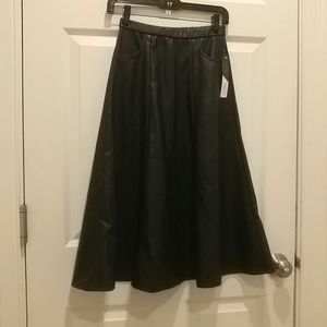 Faux Leather Midi Skirt